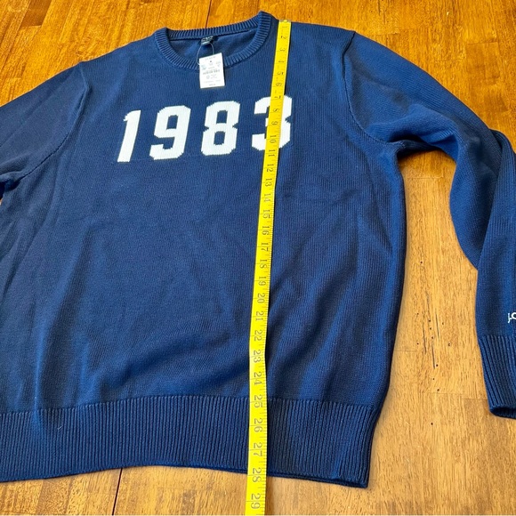 J. Crew Navy Blue Crewneck Sweater with 1983 Design - Picture 5 of 8